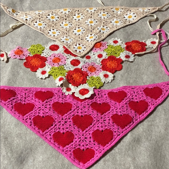 Accessories - Handcrafted Floral and Heart Patterned Scarves